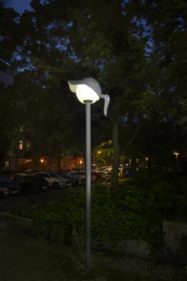 Installation view during nighttime, Alona Rodeh, Nightcaps (Kuku Cappie), Brunnenviertel, Berlin 2025 Alona Rodeh, Girl (from the Safe and Sound Poster Series), 2015